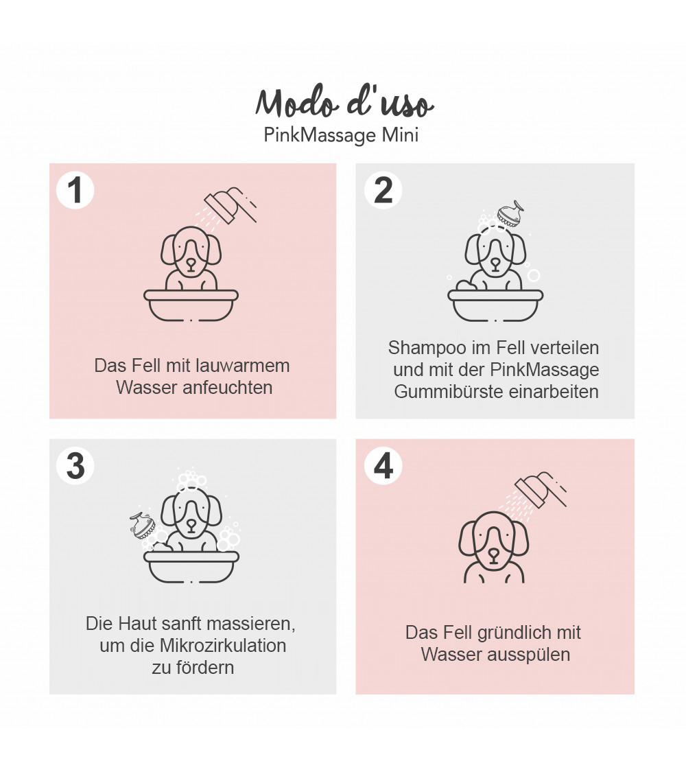Yuup!® "PinkMassage" professionelle Gummibürste klein