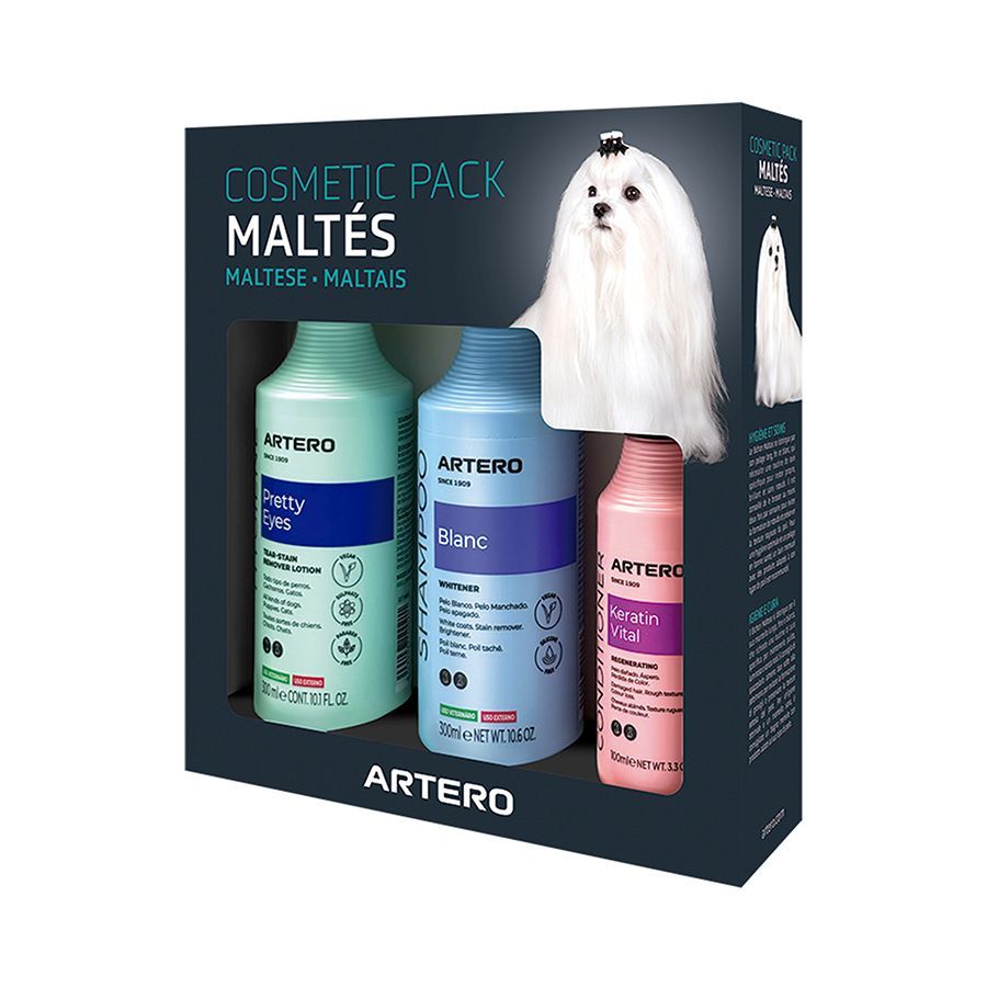 ARTERO® Fellpflegeset "Malteser" 3 Pflegeprodukte für weißes Fell