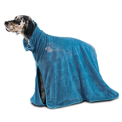 IBÁÑEZ® Hundebademantel Größe M Mikrofaser-Badeponcho "Dry pet"