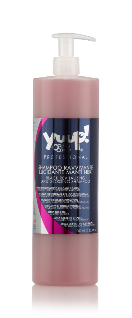 Yuup!® Professionelles Glanz-Hundeshampoo 1l für dunkles und schwarzes Fell