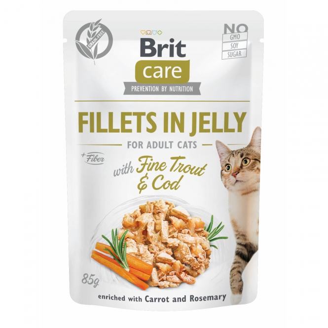 Brit Care Cat PB Fillets in Jelly - Forelle & Kabeljau 85g Brit Care Cat PB Fillets in Jelly - Forelle & Kabeljau 85g