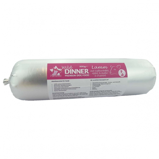 Wild Dinner Gourmet-Wurst Lamm mit Süßkartoffel - 800 g Wild Dinner Gourmet-Wurst Lamm mit Süßkartoffel - 800 g