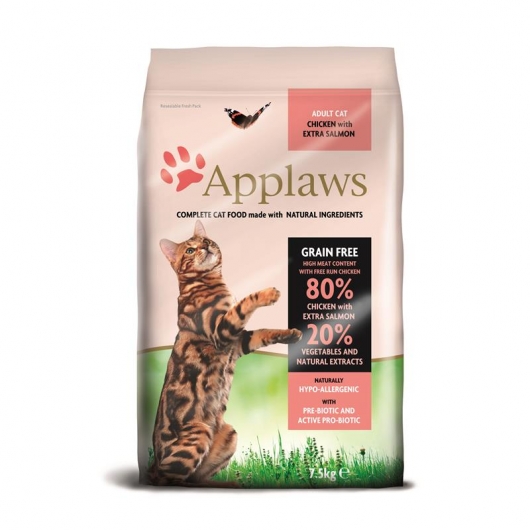 Applaws Katzentrockenfutter mit Hühnchen & Lachs - 7,5 kg