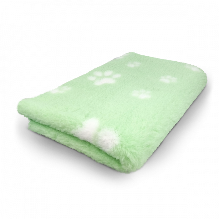 Vet Bed hellgrün weiße Pfoten 150 x 100 cm Gummi Anti Rutsch Vet Bed hellgrün weiße Pfoten 150 x 100 cm Gummi Anti Rutsch