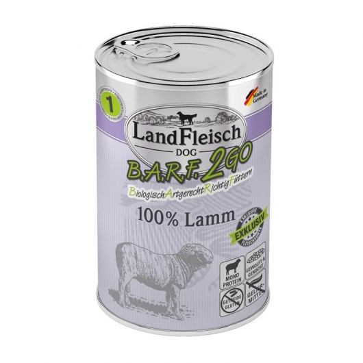 LandFleisch B.A.R.F.2GO Exklusiv 100% vom Lamm 400g LandFleisch B.A.R.F.2GO Exklusiv 100% vom Lamm 400g