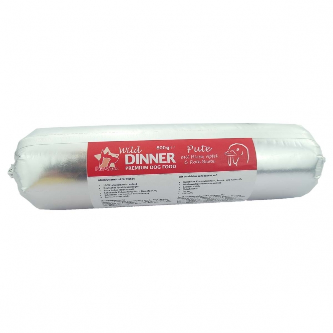 Wild Dinner Gourmet-Wurst Pute mit Hirse - 800 g Wild Dinner Gourmet-Wurst Pute mit Hirse - 800 g