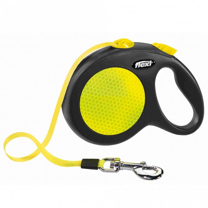 Flexi New Classic Neon Gurt-Roll-Leine - L / Gelb Flexi New Classic Neon Gurt-Roll-Leine - L / Gelb