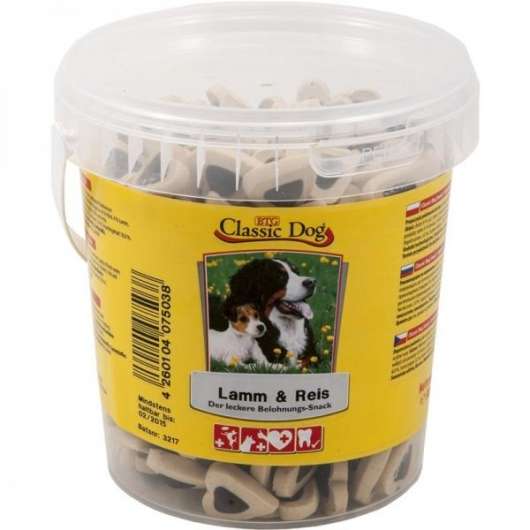 Classic Dog Snack Lamm & Reis Eimer 500g Classic Dog Snack Lamm & Reis Eimer 500g