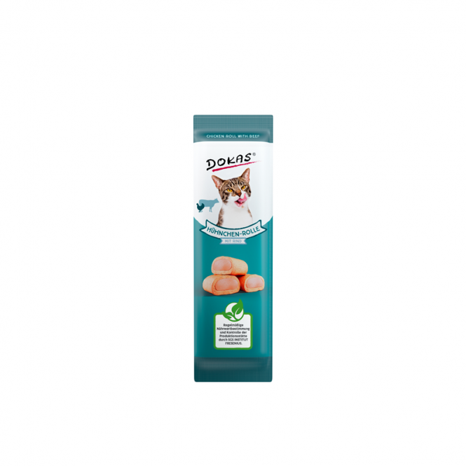 Dokas Cat Snack Hühnchen-Rolle mit Rind 10g Dokas Cat Snack Hühnchen-Rolle mit Rind 10g
