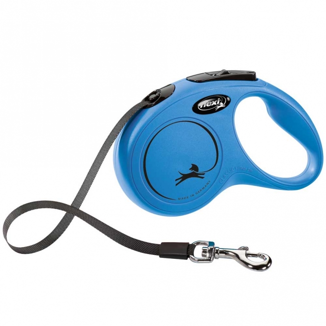 FLEXI Rollleine New CLASSIC Gurt - 5m, bis 15kg - Blau FLEXI Rollleine New CLASSIC Gurt - 5m, bis 15kg - Blau