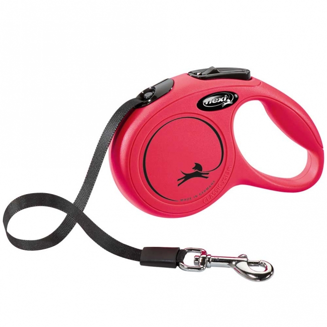 FLEXI Rollleine New CLASSIC Gurt - 3m, bis 12kg - Rot FLEXI Rollleine New CLASSIC Gurt - 3m, bis 12kg - Rot