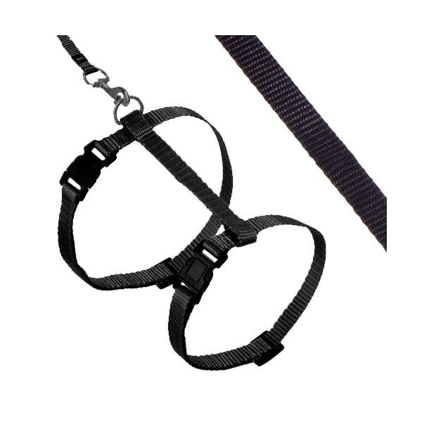 Karlie ASP Katzengeschirr mit Leine - Schwarz Karlie ASP Katzengeschirr mit Leine - Schwarz