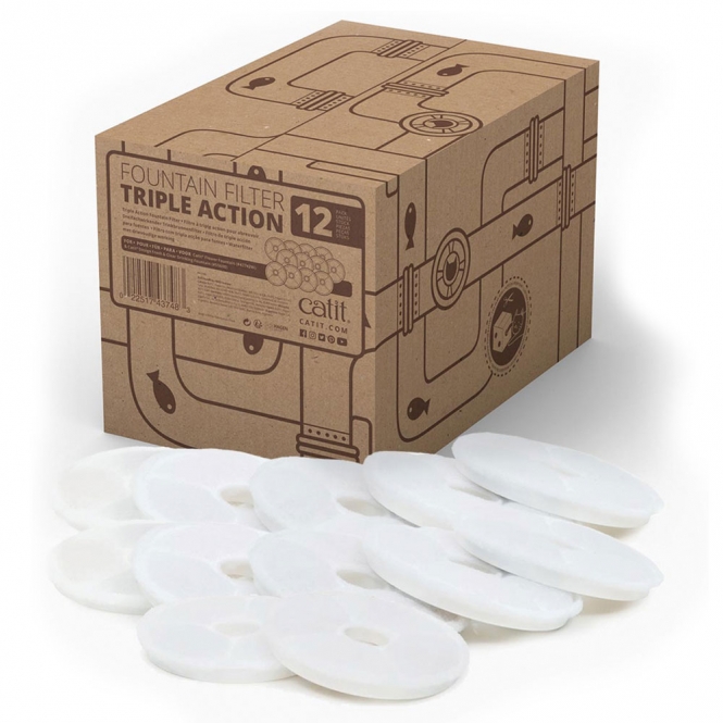 CATIT 2.0 Dreifachwirkender Trinkbrunnenfilter - 12 Stück CATIT 2.0 Dreifachwirkender Trinkbrunnenfilter - 12 Stück