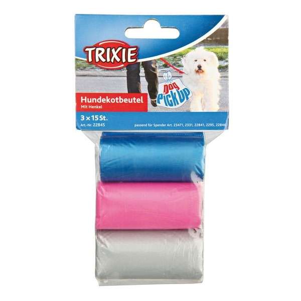 Trixie Hundekot-Beutel mit Henkel - 3 x 15 Stück Trixie Hundekot-Beutel mit Henkel - 3 x 15 Stück