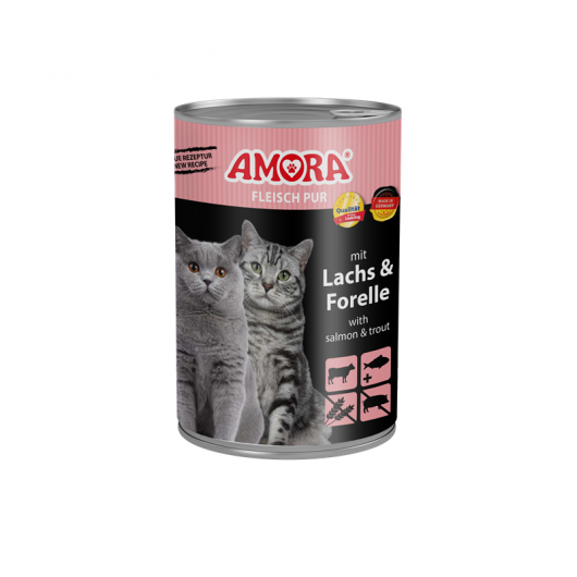 Amora Cat Fleisch Pur mit Lachs & Forelle - 400g Amora Cat Fleisch Pur mit Lachs & Forelle - 400g