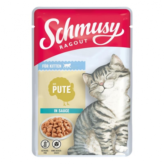 Schmusy Ragout Kitten mit Pute in Sauce 100g Schmusy Ragout Kitten mit Pute in Sauce 100g