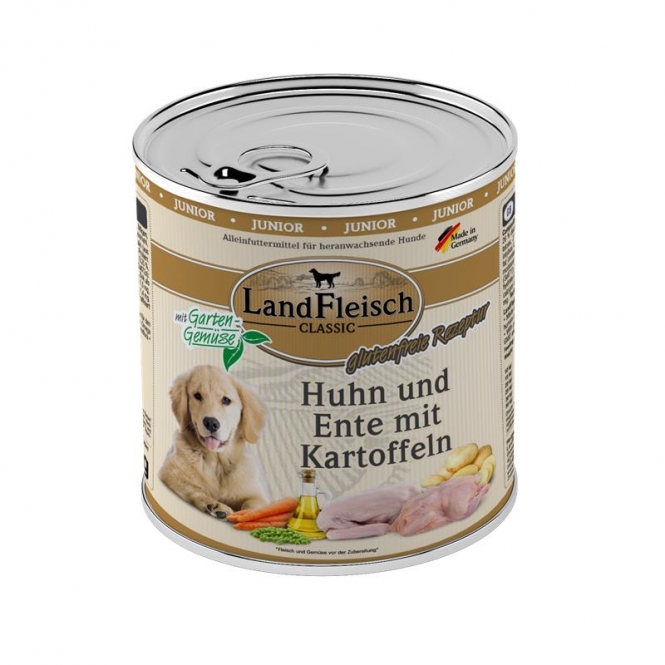 Landfleisch Dog Classic Junior Huhn, Ente & Kartoffeln mit Gartengemüse - 800g Landfleisch Dog Classic Junior Huhn, Ente & Kartoffeln mit Gartengemüse - 800g