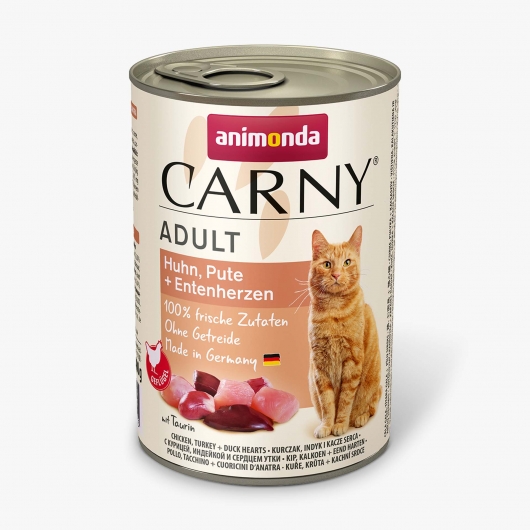 Animonda Cat Dose Carny Adult Huhn & Pute & Entenherzen - 400 g Animonda Cat Dose Carny Adult Huhn & Pute & Entenherzen - 400 g
