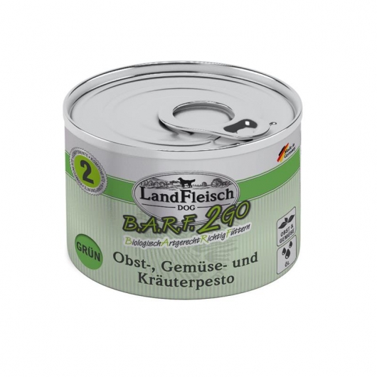 LandFleisch B.A.R.F.2GO Obst-, Gemüse und Kräuterpesto Grün 200g LandFleisch B.A.R.F.2GO Obst-, Gemüse und Kräuterpesto Grün 200g