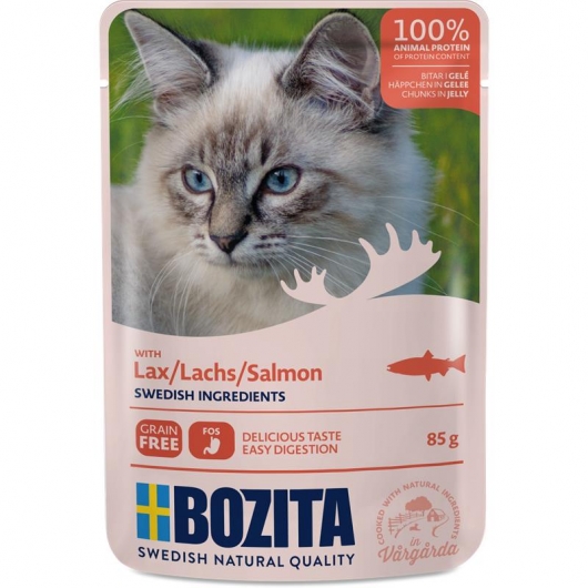 Bozita Pouch Häppchen in Gelee mit Lachs 85g Bozita Pouch Häppchen in Gelee mit Lachs 85g