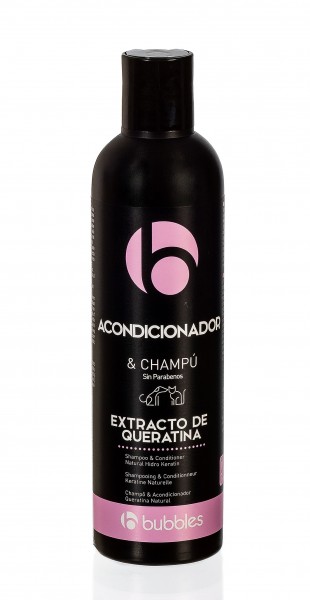 Bubbles® Konditionierendes 2-in-1 Hundeshampoo mit Hydro-Keratin 250ml