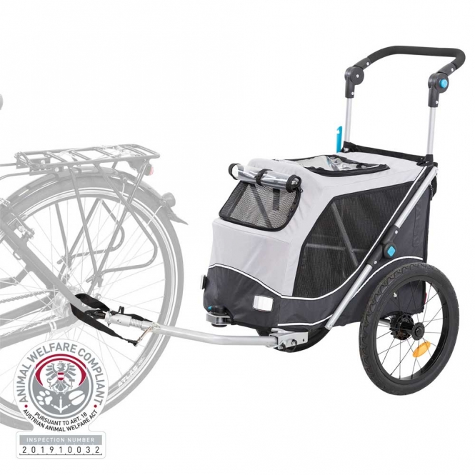 Trixie Fahrrad-Anhänger für Hunde - grau/schwarz - S Trixie Fahrrad-Anhänger für Hunde - grau/schwarz - S