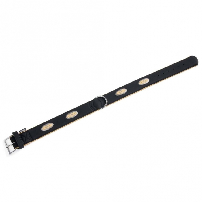 Karlie Art Buffalo Oak Halsband - Schwarz/Beige - 55cm / 30mm Karlie Art Buffalo Oak Halsband - Schwarz/Beige - 55cm / 30mm