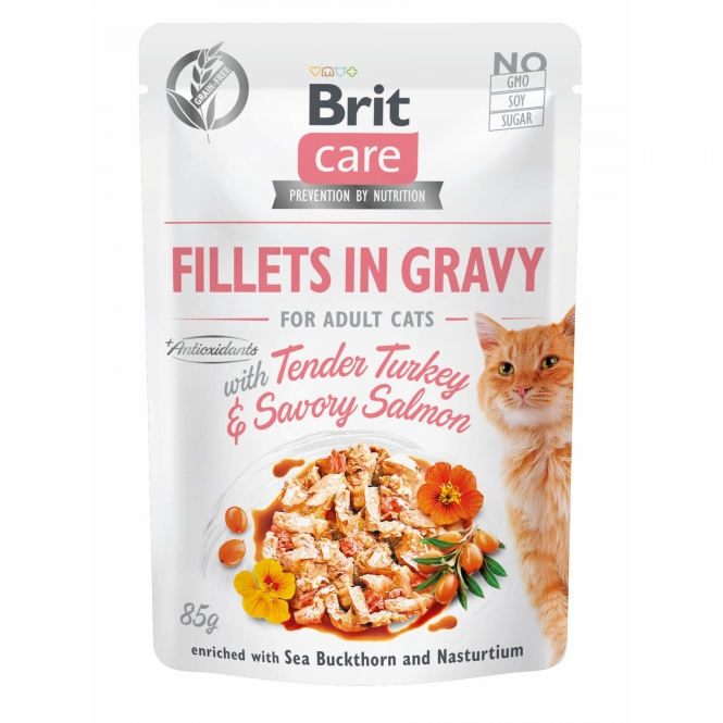 Brit Care Cat PB Fillets in Gravy - Truthahn & Lachs 85g Brit Care Cat PB Fillets in Gravy - Truthahn & Lachs 85g