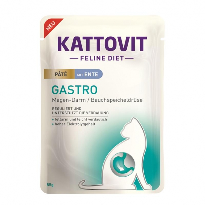 Kattovit PB Feline Gastro Pate mit Ente 85g