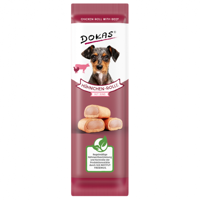 Dokas Dog Snack Hühnchen-Rolle mit Rind 10g Dokas Dog Snack Hühnchen-Rolle mit Rind 10g
