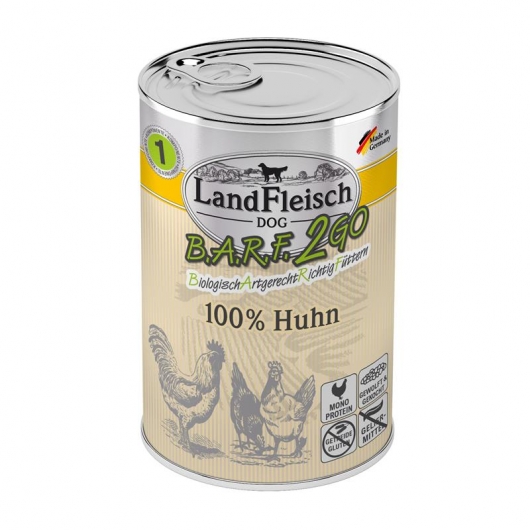 LandFleisch B.A.R.F.2GO 100% vom Huhn 400g LandFleisch B.A.R.F.2GO 100% vom Huhn 400g