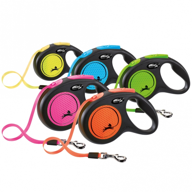 Flexi New Classic Neon Gurt-Roll-Leine - M / Pink Flexi New Classic Neon Gurt-Roll-Leine - M / Pink