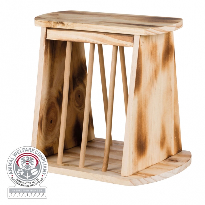 Trixie Heuraufe zum Aufstellen aus geflammtem Holz Trixie Heuraufe zum Aufstellen aus geflammtem Holz