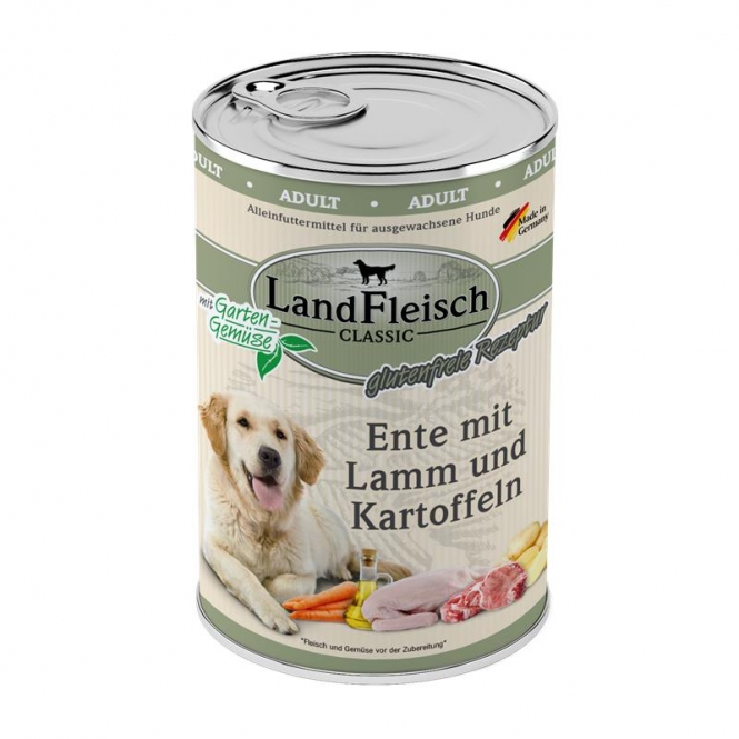 Landfleisch Dog Classic Ente mit Lamm & Kartoffeln - 400g Landfleisch Dog Classic Ente mit Lamm & Kartoffeln - 400g