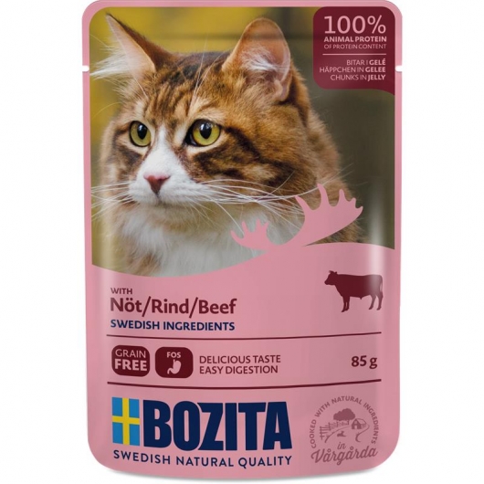 Bozita Pouch Häppchen in Gelee mit Rind 85g Bozita Pouch Häppchen in Gelee mit Rind 85g