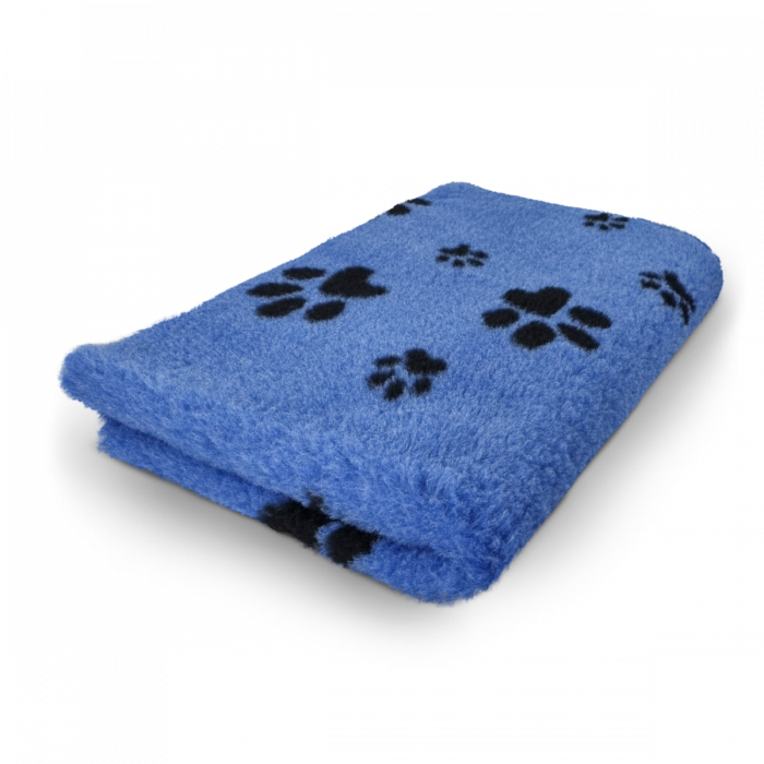 Ved Bed blau mit schwarzen Pfoten 150x100cm Gummi Anti Rutsch Ved Bed blau mit schwarzen Pfoten 150x100cm Gummi Anti Rutsch