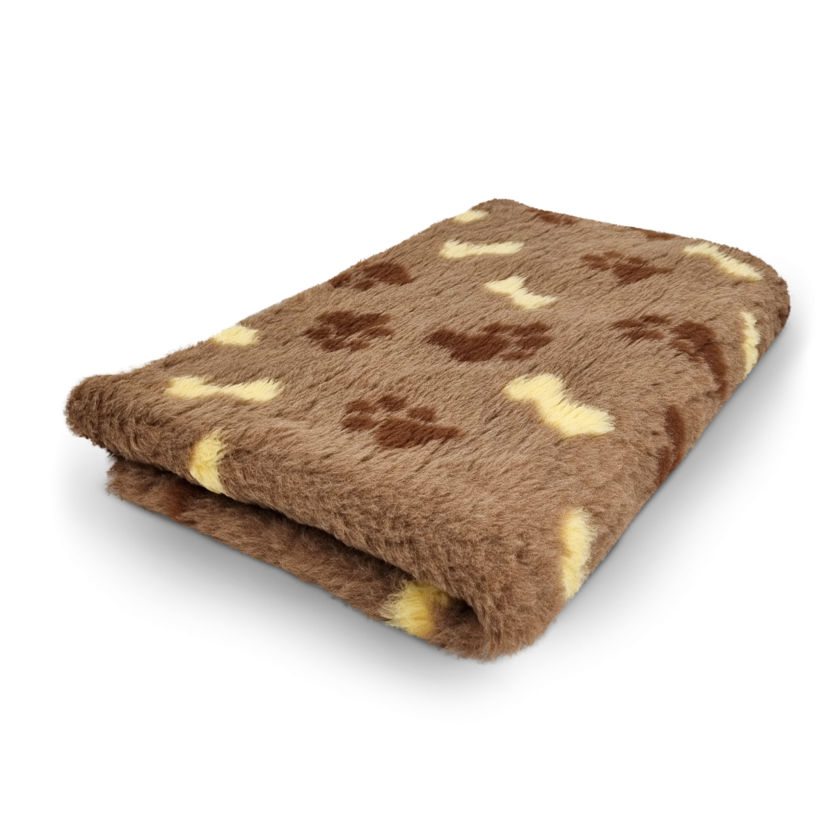 Vet Bed Pfoten und Knochen Taupe, Braun & Beige Anti Rutsch 150cm x 100cm dreifarbig Vet Bed Pfoten und Knochen Taupe, Braun & Beige Anti Rutsch 150cm x 100cm dreifarbig