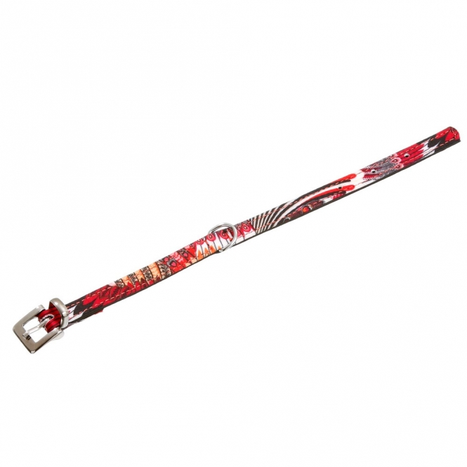 Karlie Halsband Peacock - rot/schwarz - 24 cm / 10 mm Karlie Halsband Peacock - rot/schwarz - 24 cm / 10 mm