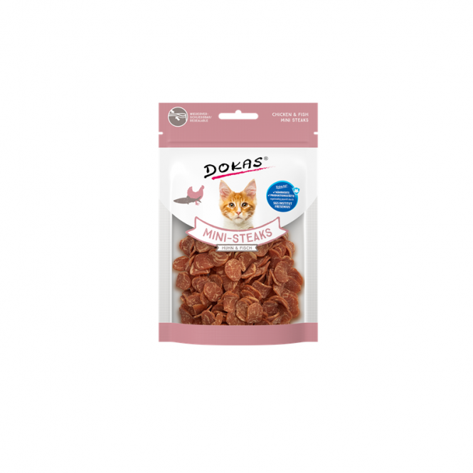 Dokas Cat Mini-Steaks Huhn + Fisch 25g Dokas Cat Mini-Steaks Huhn + Fisch 25g