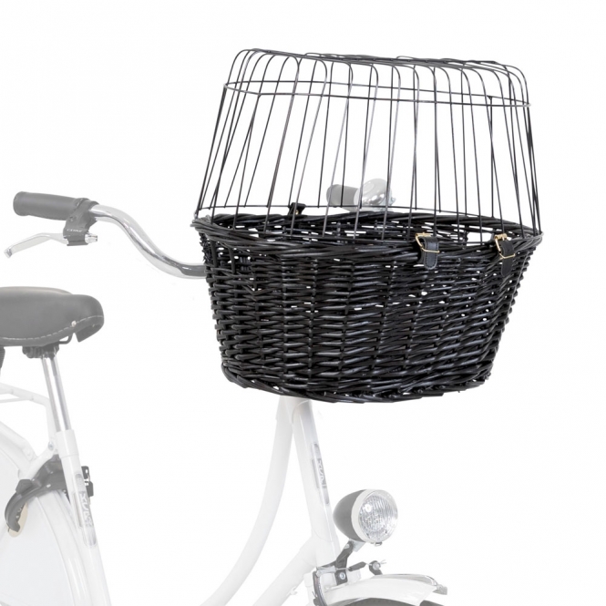 Trixie Fahrradkorb aus Weide mit Gitter - schwarz Trixie Fahrradkorb aus Weide mit Gitter - schwarz