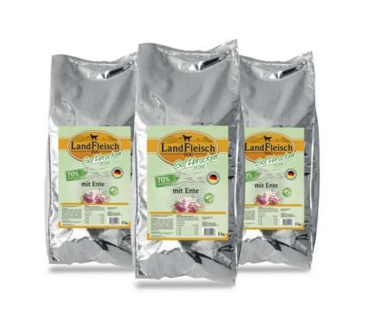 Landfleisch Softbrocken mit Ente 3x5kg Landfleisch Softbrocken mit Ente 3x5kg