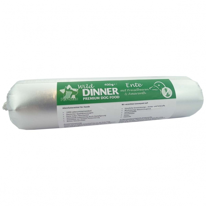 Wild Dinner Gourmet-Wurst Ente mit Preiselbeeren - 400 g Wild Dinner Gourmet-Wurst Ente mit Preiselbeeren - 400 g