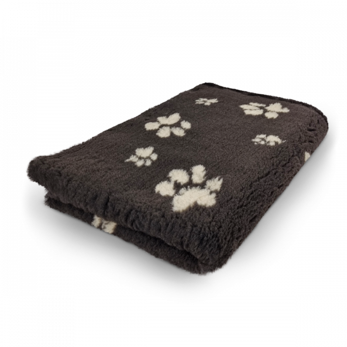 Vet Bed dunkelbraun mit beigen Pfoten 150x100cm Vet Bed dunkelbraun mit beigen Pfoten 150x100cm