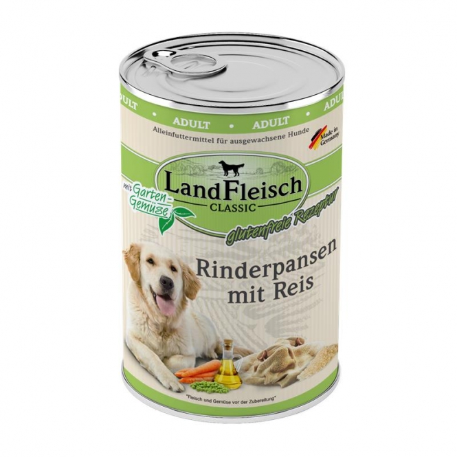 Landfleisch Dog Classic Rinderpansen mit Reis & Gartengemüse - 400g Landfleisch Dog Classic Rinderpansen mit Reis & Gartengemüse - 400g