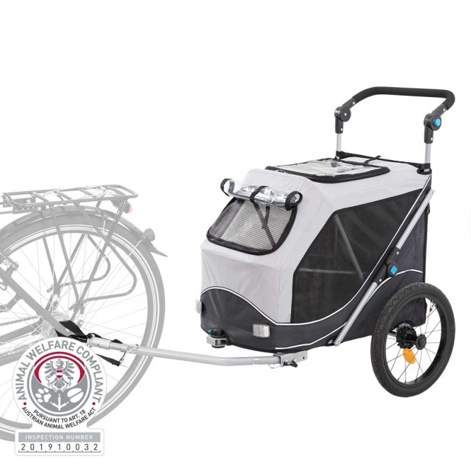Trixie Fahrrad-Anhänger für Hunde - grau/schwarz - M Trixie Fahrrad-Anhänger für Hunde - grau/schwarz - M