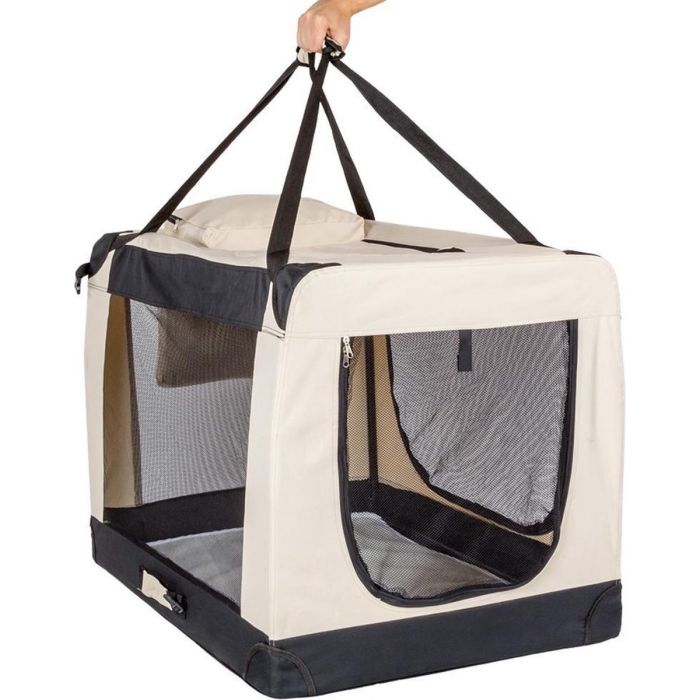 Hundetransportbox L faltbar beige 81 x 58 x 58 cm Hundetransportbox L faltbar beige 81 x 58 x 58 cm