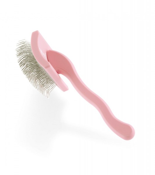 Yuup!® Zupfbürste mit langen Zinken klein Entfilzungsbürste für dichtes Fell 'PINKBRUSH'