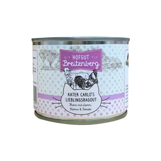 Hofgut Breitenberg Cat Kater Carlos Lieblingsragout 180g Hofgut Breitenberg Cat Kater Carlos Lieblingsragout 180g