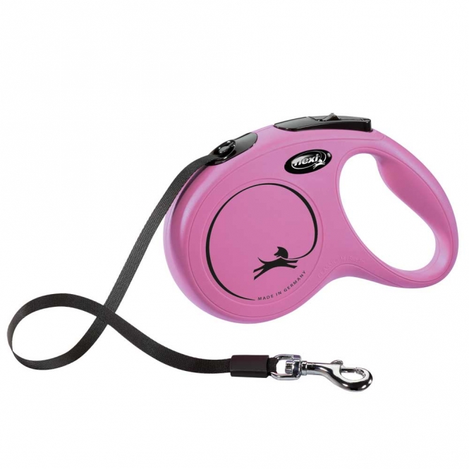 FLEXI Rollleine New CLASSIC Gurt - 5m, bis 25kg - Pink FLEXI Rollleine New CLASSIC Gurt - 5m, bis 25kg - Pink