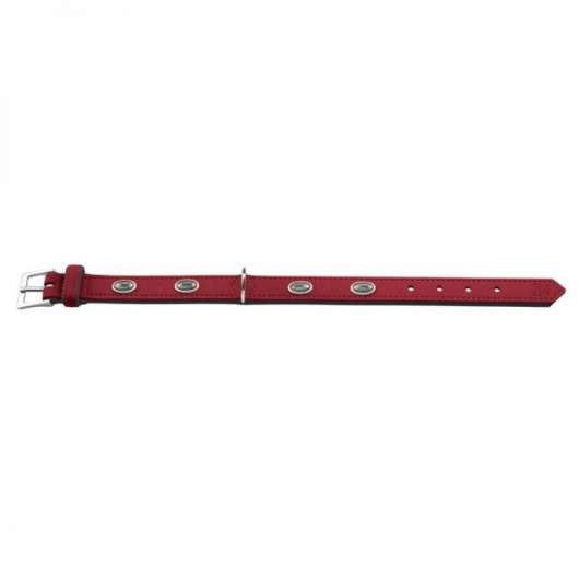 Hunter Halsband Softie Stone 55 nickel, 42-50 cm - rot/Nappa schwarz